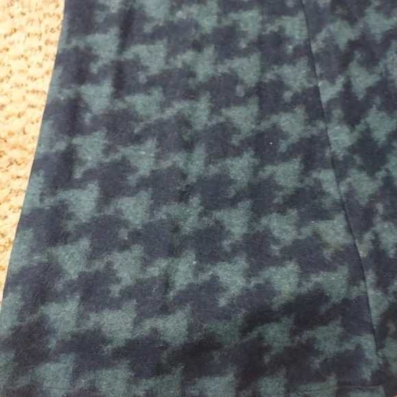 VTG Free People Houndstooth Wool Blend A-Line Midi Skirt Blue Sz 5 Made in USA - Picture 3 of 10